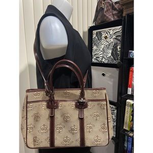 Vintage Dooney & Bourke Sand Crossbody Satchel